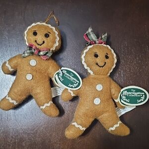 Bearington Collection Gingerbread Ornaments - Cookie And Ginger